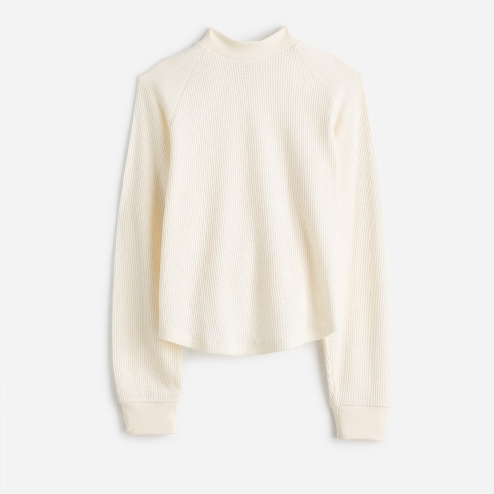 NWT Madewell Waffle-Knit Long-Sleeve Crewneck Tee